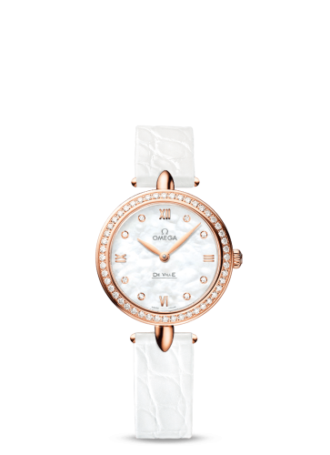 Omega De Ville Prestige Dewdrop Quartz 27.4 Red Gold / Diamond